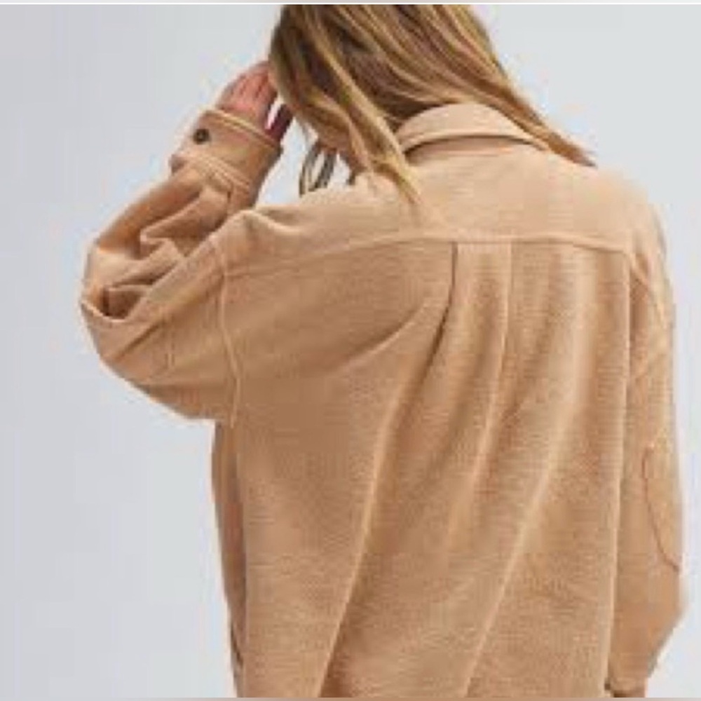 Free People We The Free Peached Twill Shirt Jacket, LARGE NWT - Picture 2 of 5